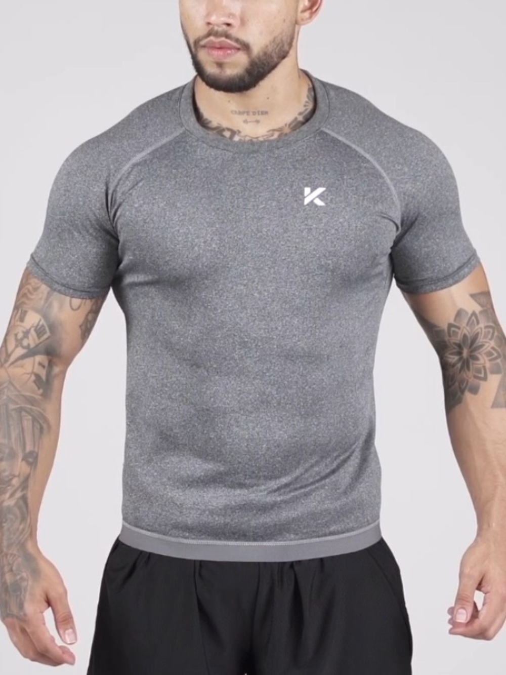 Kewlioo Men’s Heat Trapping Sauna Grey Workout Shirt Size L